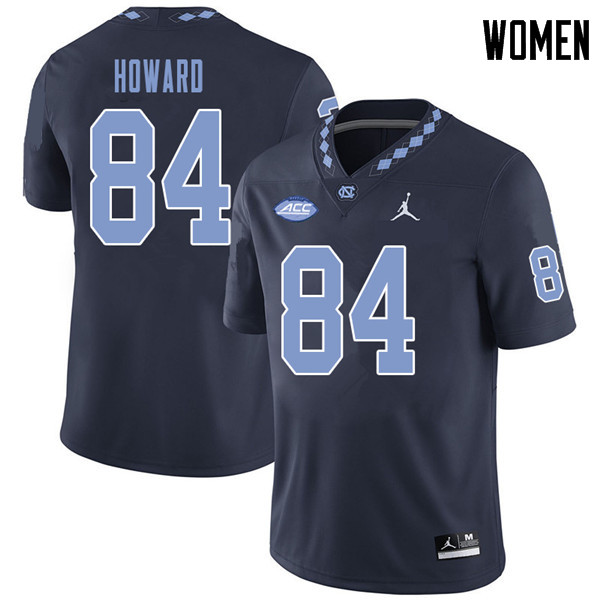 Jordan Brand Women #84 Bug Howard North Carolina Tar Heels College Football Jerseys Sale-Navy